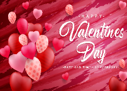 Grafika, Walentynki, Serca, Napis