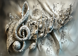 Nuty, Klucz wiolinowy, Grafika AI