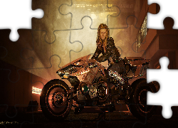 Gra, Cyberpunk 2077, Kobieta, Motocykl
