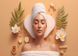 Kobieta, SPA, Kwiaty