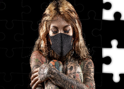 Kobieta, Maska, Tatuaże
