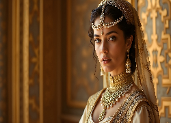 Kobieta, Biżuteria, Naszyjnik, Kolczyki