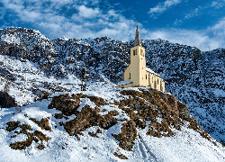 Kościół, Zima, Góry, Formazza, Włochy