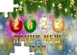 Nowy Rok, Bombki, Życzenia, Grafika, 2D