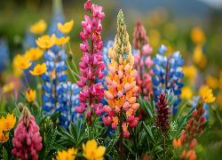 Kolorowe, Kwiaty, Łubin