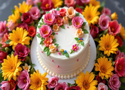 Ciasto, Lukier, Kwiaty