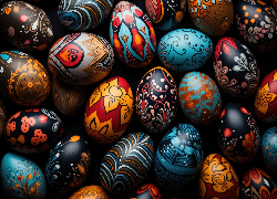 Wielkanoc, Jajka, Malowane, Pisanki, Kolorowe, Grafika
