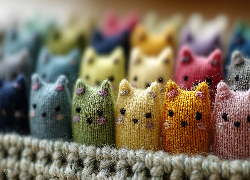 Wełniane, Kotki, Włóczka, Grafika AI