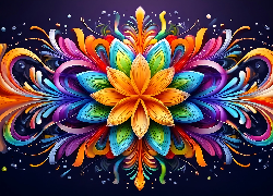 Kwiat, Kolorowa, Grafika