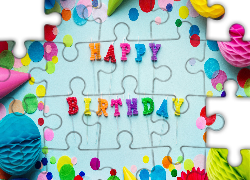 Urodziny, Świeczki, Napis, Happy Birthday, Akcesoria