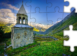 Góry, Kaukaz, Kościół Ioane Natlismcemeli, Stepancminda, Gruzja