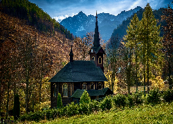 Słowacja, Jaworzyna Tatrzańska, Góry, Tatry, Kościół św Anny, Drzewa