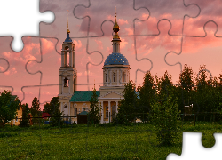 Kościół św. Mikołaja Cudotwórcy, Buzhaninovo, Obwód moskiewski, Rosja, Drzewa