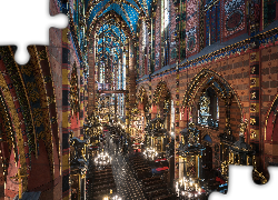 Polska, Kraków, Kościół Mariacki, Kościół Wniebowzięcia Najświętszej Marii, Wnętrze