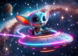 Kosmita, Statek, Kosmiczny, UFO, Fantasy