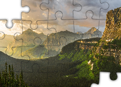 Góry, Roślinność, Mgła, Chmury