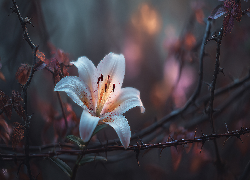 Lilia, Kwiat, Krzewy, Kolce, Grafika AI