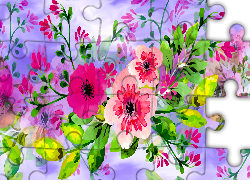 Kwiaty, Kolorowa, Grafika 2D