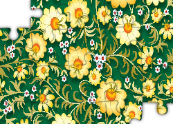 Tekstura, Żółte, Kwiaty, Zielone tło