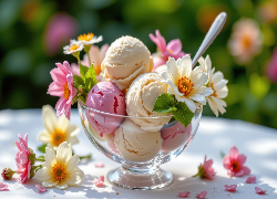 Lody, Gałki, Pucharek, Kwiaty