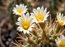 Białe, Kwiaty, Kaktus