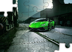 Zielony, Lamborghini Huracan Spyder, 2016, Szyny