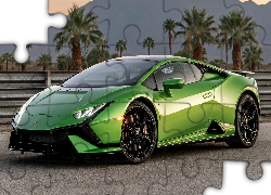 Zielone, Lamborghini Huracan Tecnica, Bok, Przód
