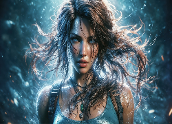 Lara Croft, Postać, Spojrzenie, Grafika AI