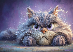 Fioletowo-szary, Kot, Grafika AI