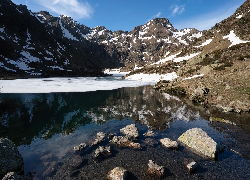 Góry, Pireneje, Kamienie, Jezioro Tristaina, Andora