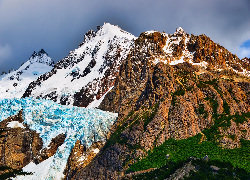 Lodowiec, Glaciar Piedras Blancas, Park Narodowy Los Glaciares, Góry, Śnieg, Niebo, Patagonia, Argentyna