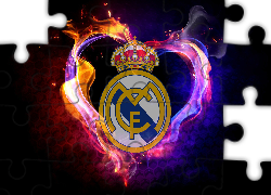 Płomienie, Serce, Logo, Real Madryt CF