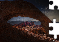 Stany Zjednoczone, Kalifornia, Łuk skalny, Mobius Arch, Skały, Góry, Alabama Hills