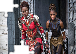 Film, Black Panther, Czarna pantera, Lupita Nyongo - Nakia, Letitia Wright - Shuri