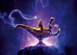 Lampa, Aladyn, Skała, Dym, Fantasy