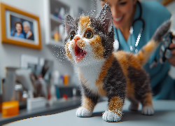 Kot, Kotek, Weterynarz, Grafika AI