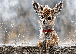 Mały, Renifer, Dzwoneczek, Grafika AI