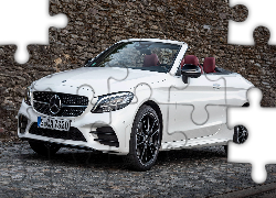 Biały, Mercedes-Benz C, AMG Line, Cabrio