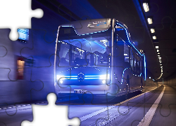 Mercedes-Benz Future Bus, 2016, Autobus, Droga, Tunel, Noc