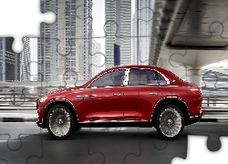 Czerwony, Mercedes Maybach Ultimate Luxury, SUV, Concept, Wieżowce