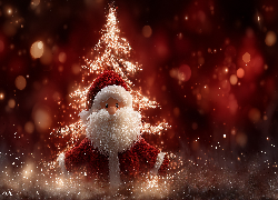 Święty, Mikołaj, Choinka, Grafika AI