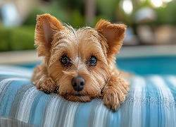 Pies, Yorkshire terrier, Mordka, AI