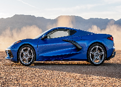 Niebieski, Chevrolet Corvette, Stingray, Bok