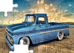 Zabytkowy, Niebieski, Chevrolet C10, 1965