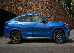 Niebieskie, BMW X6, M, Sport, Bok
