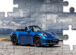 Niebieski, Kabriolet, Porsche 911 Carrera