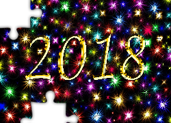 Nowy Rok, 2018, Sylwester, Fajerwerki, Grafika 2D