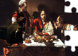 Malarstwo, Obraz, Michelangelo Caravaggio, Wieczerza w Emmaus