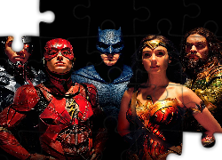 Film, Liga Sprawiedliwości - Justice League, Ray Fisher - Cyborg, Ben Affleck - Batman, Jason Momoa - Aquaman, Ezra Miller - Flash, Gal Gadot - Wonder Woman