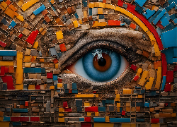 Oko, Mozaika, Kolorowa, Wzory
